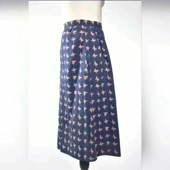Vintage ABERCROMBIE & FITCH Navy Pheasant Hunt Preppy Skirt Small 0 XS Canada - Picture 2 of 9